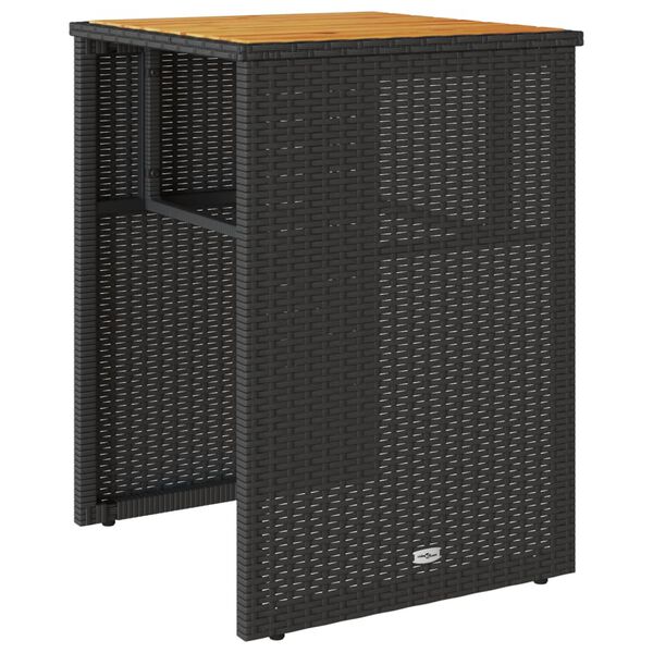 vidaXL Ensemble de bistro 3 pcs avec coussins noir résine tressée