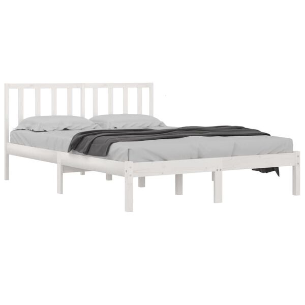 vidaXL Cadre de lit sans matelas blanc bois de pin massif 120x190 cm