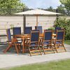 vidaXL Chaises pliables de jardin lot de 8 bois d'acacia et textil&egrave;ne