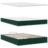 vidaXL Cadre de lit ottoman avec matelas vert foncé 140x190 cm velours