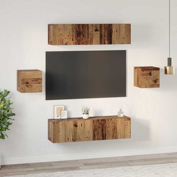 vidaXL Ensemble meuble TV 6 pcs Bois Ancien Bois d'ing&eacute;nierie