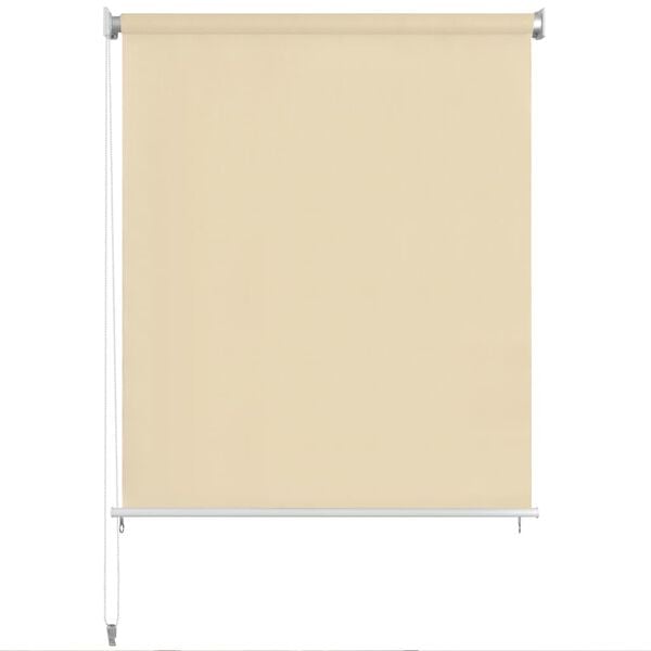vidaXL Store roulant d'ext&eacute;rieur Cr&egrave;me 80x230 cm PEHD