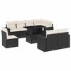 vidaXL Salon de jardin 9 pcs avec coussins noir r&eacute;sine tress&eacute;e