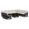 vidaXL Ensemble de canap&eacute; de jardin 11 pc Noir et blanc cr&egrave;me