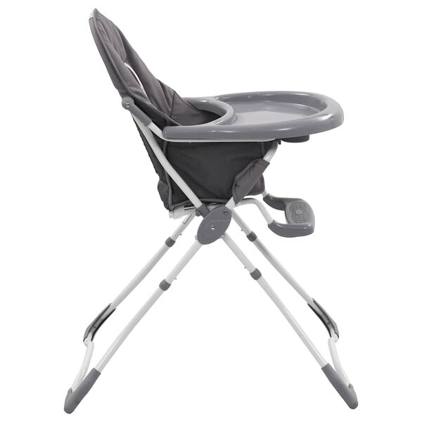 vidaXL Chaise haute pour b&eacute;b&eacute; Gris et blanc