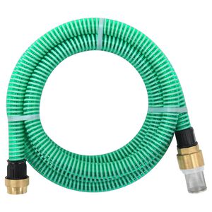 vidaXL Tuyau d'aspiration avec raccords en laiton vert 1,1" 3 m PVC