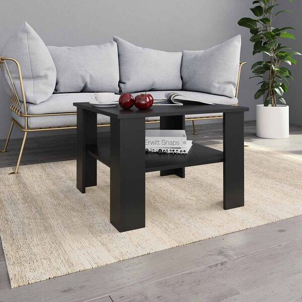 vidaXL Table basse Noir 60x60x42 cm Bois d&rsquo;ing&eacute;nierie