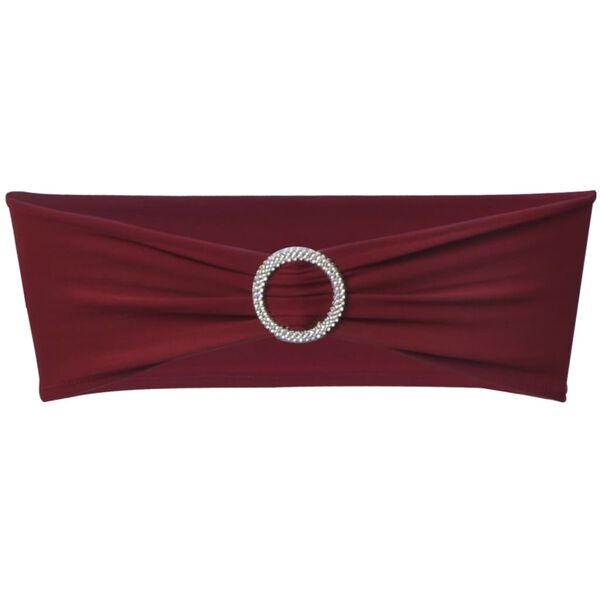 vidaXL Ruban d&eacute;coratif &eacute;lastique avec boucle de chaise 25 pcs Bordeaux