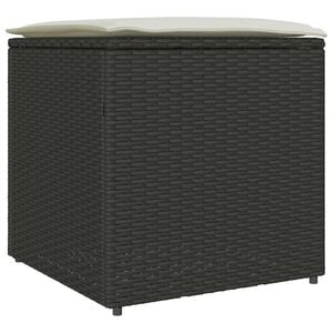 vidaXL Bo&icirc;te &agrave; coussins avec stockage Noir 50 x 50 x 50 cm polyrotin