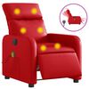 vidaXL Fauteuil de massage inclinable &eacute;lectrique rouge similicuir