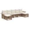 vidaXL Ensemble de canap&eacute; de jardin 7 pcs Beige polyrotin