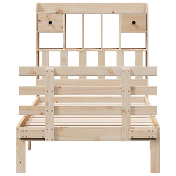 vidaXL Lit biblioth&egrave;que sans matelas 75x190 cm bois de pin massif