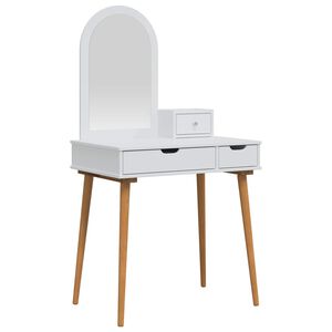 vidaXL Ensemble de Coiffeuse FAUSKE 3 pc Blanc 76 x 50 x 143 cm