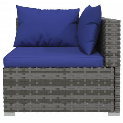 vidaXL Salon de jardin 6 pcs avec coussins résine tressée gris