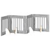 vidaXL Porte de chien pliable avec supports 4 pcs Sonoma gris 241 cm