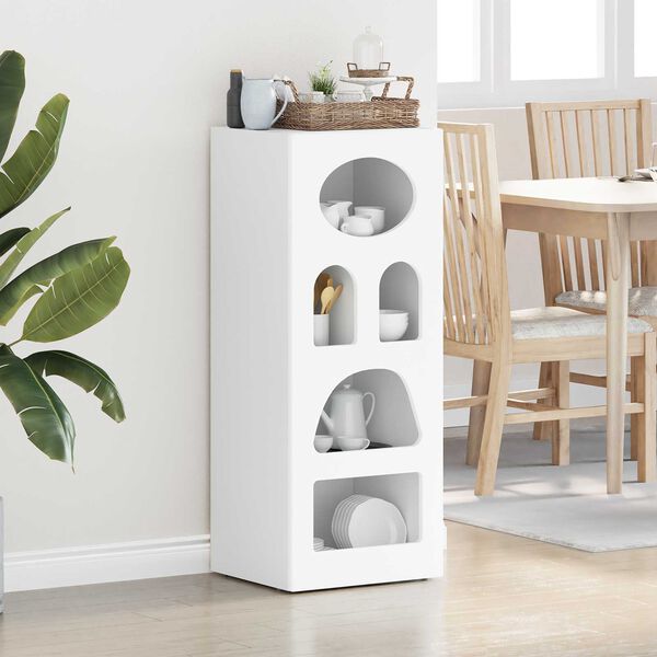 vidaXL Buffet Blanc 40 x 35 x 100,5 cm Bois d'ing&eacute;nierie