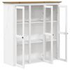 vidaXL Buffet BODO blanc et marron 115,5x43x200,5cm bois massif de pin