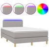 vidaXL Sommier &agrave; lattes de lit matelas LED Gris clair 120x200 cm Tissu