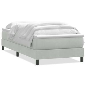 vidaXL Sommier &agrave; lattes de lit et matelas gris clair 90x220 cm velours