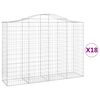 vidaXL Paniers &agrave; gabions arqu&eacute;s 18 pcs 200x50x140/160 cm Fer galvanis&eacute;