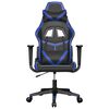 vidaXL Chaise de jeu de massage Noir et bleu Similicuir