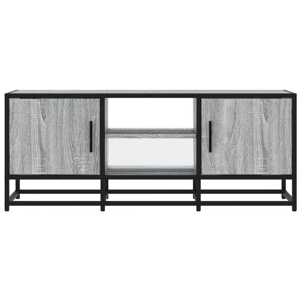 vidaXL Meuble TV sonoma gris 100x35x41 cm bois d'ing&eacute;nierie et m&eacute;tal