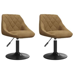 vidaXL Chaises de salle &agrave; manger pivotantes 2 pcs Marron