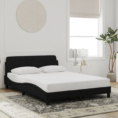 vidaXL Cadre de lit sans matelas noir 140x190 cm velours