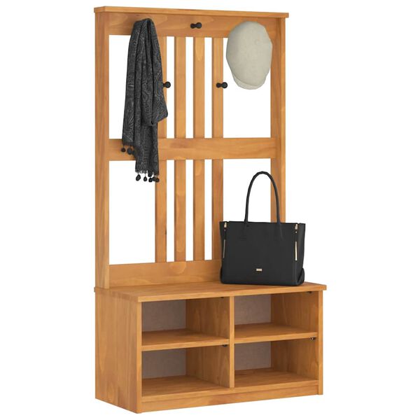 vidaXL Portemanteau SANDNES 87x40x159,5 cm bois massif pin