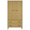 vidaXL Garde-robe avec pieds en m&eacute;tal Marron 90x55x172,5 cm Bois OSLO