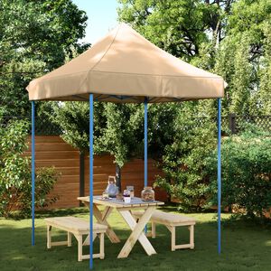 vidaXL Tente de r&eacute;ception pliable escamotable beige 200x200x306 cm