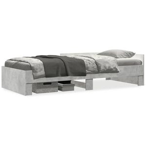 vidaXL Cadre de lit sans matelas gris b&eacute;ton 90x200cm bois d'ing&eacute;nierie