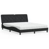vidaXL Lit avec matelas noir 160x200 cm velours