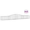 vidaXL Paniers &agrave; gabions arqu&eacute;s 15 pcs 400x50x40/60 cm Fer galvanis&eacute;
