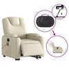 vidaXL Fauteuil inclinable de massage électrique crème similicuir