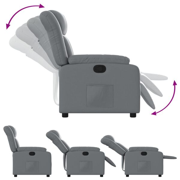vidaXL Fauteuil inclinable Gris Similicuir