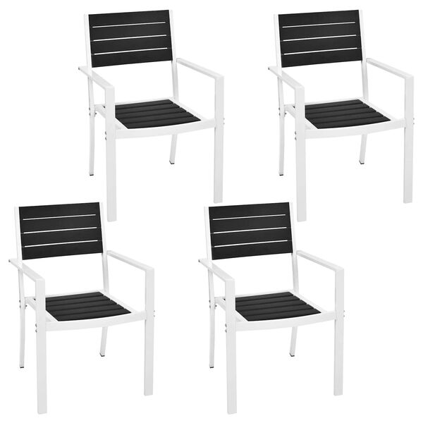 vidaXL Ensemble de Mobilier 5 pcs Noir et Blanc