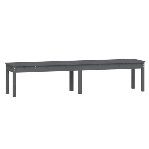 vidaXL Banc de jardin &agrave; 2 places gris 203,5x44x45cm bois massif de pin
