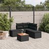 vidaXL Salon de jardin 6 pcs avec coussins noir r&eacute;sine tress&eacute;e