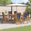 vidaXL Ensemble &agrave; Manger de jardin 7pcs bois d'acacia solide textil&egrave;ne