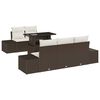 vidaXL Ensemble de canapé de jardin avec coussin 6 pcs Marron et Crème