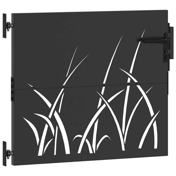 vidaXL Porte de Jardin Noir 85 x 100 cm Acier peint par poudre