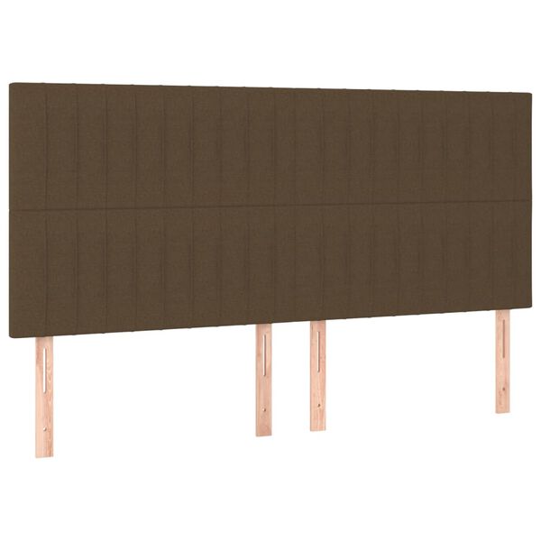 vidaXL T&ecirc;te de lit marron fonc&eacute; 160 x 5 x 118/128 cm Tissu