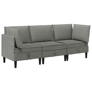 vidaXL Ensemble de meubles pour le salon 3 pcs Gris fonc&eacute; Tissu