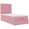 vidaXL Cadre de lit ottoman avec matelas rose 80x200 cm velours