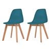 vidaXL Chaises &agrave; manger lot de 2 Turquoise Plastique