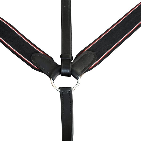 Plastron Martingale en cuir &eacute;lastique r&eacute;glable Noir en poney