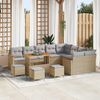 vidaXL Ensemble de canap&eacute; de jardin 13 pcs Beige Poly Rattan