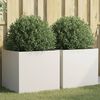 vidaXL Jardini&egrave;res 2 pcs blanc 49x47x46 cm acier