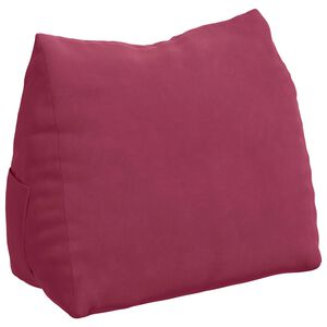 vidaXL Coussin de Dos Bordeaux 60 x 20 x 50 cm Tissu en velours c&ocirc;tel&eacute;